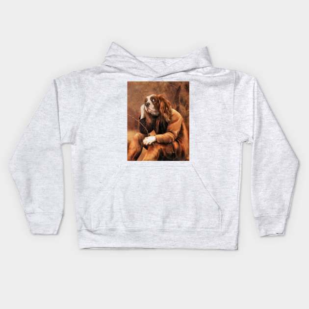 King Charles Cavalier Portrait - George Kids Hoodie by storebuild@hkrmedia.com